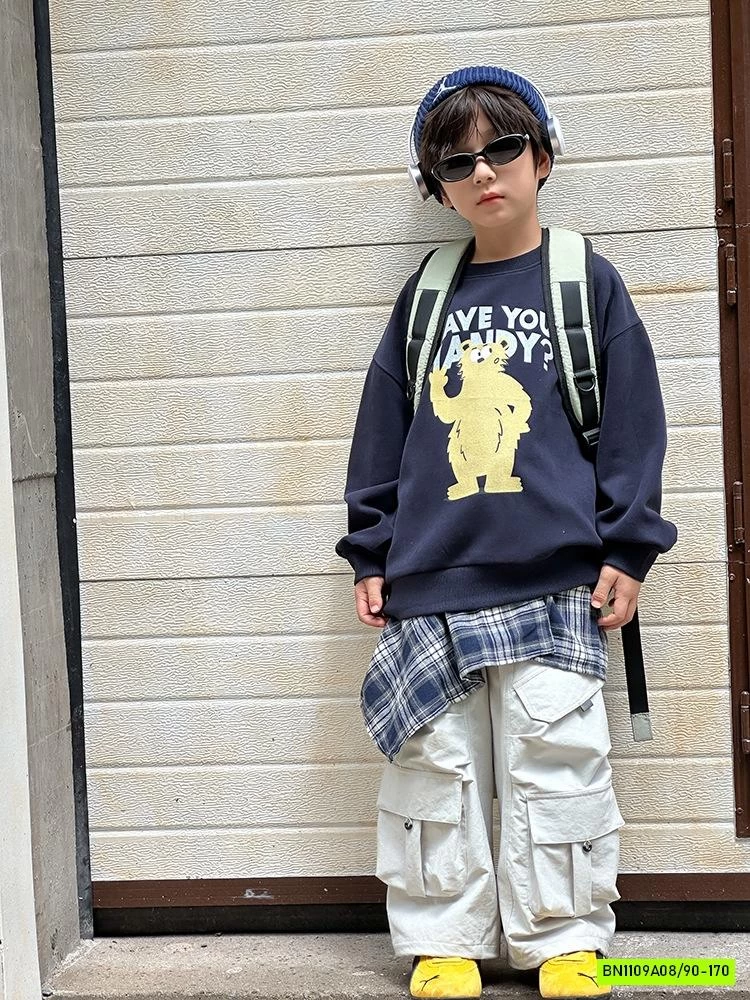 ÁO NỈ IN HÌNH CỔ TRÒN 25F113 AMBB