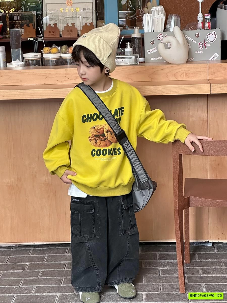 ÁO NỈ IN HÌNH CỔ TRÒN 25F113 AMBB