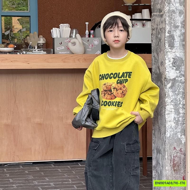 ÁO NỈ IN HÌNH CỔ TRÒN 25F113 AMBB