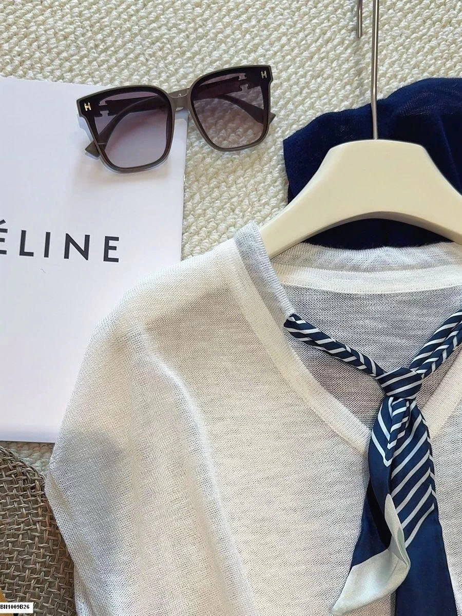 ÁO THUN MỎNG KÈM KHĂN ANNA TAY HẾN