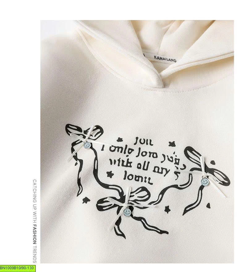 ÁO HOODIE BÉ GÁI IN CHỮ