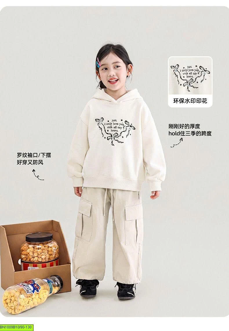 ÁO HOODIE BÉ GÁI IN CHỮ