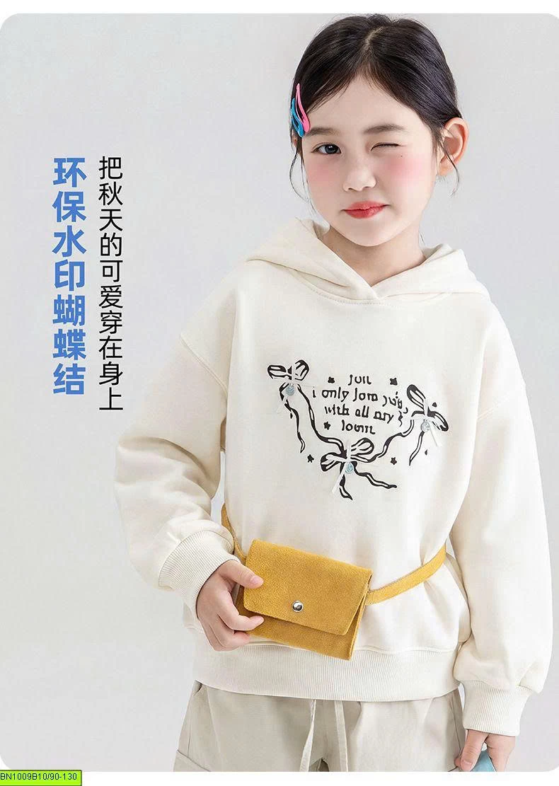 ÁO HOODIE BÉ GÁI IN CHỮ