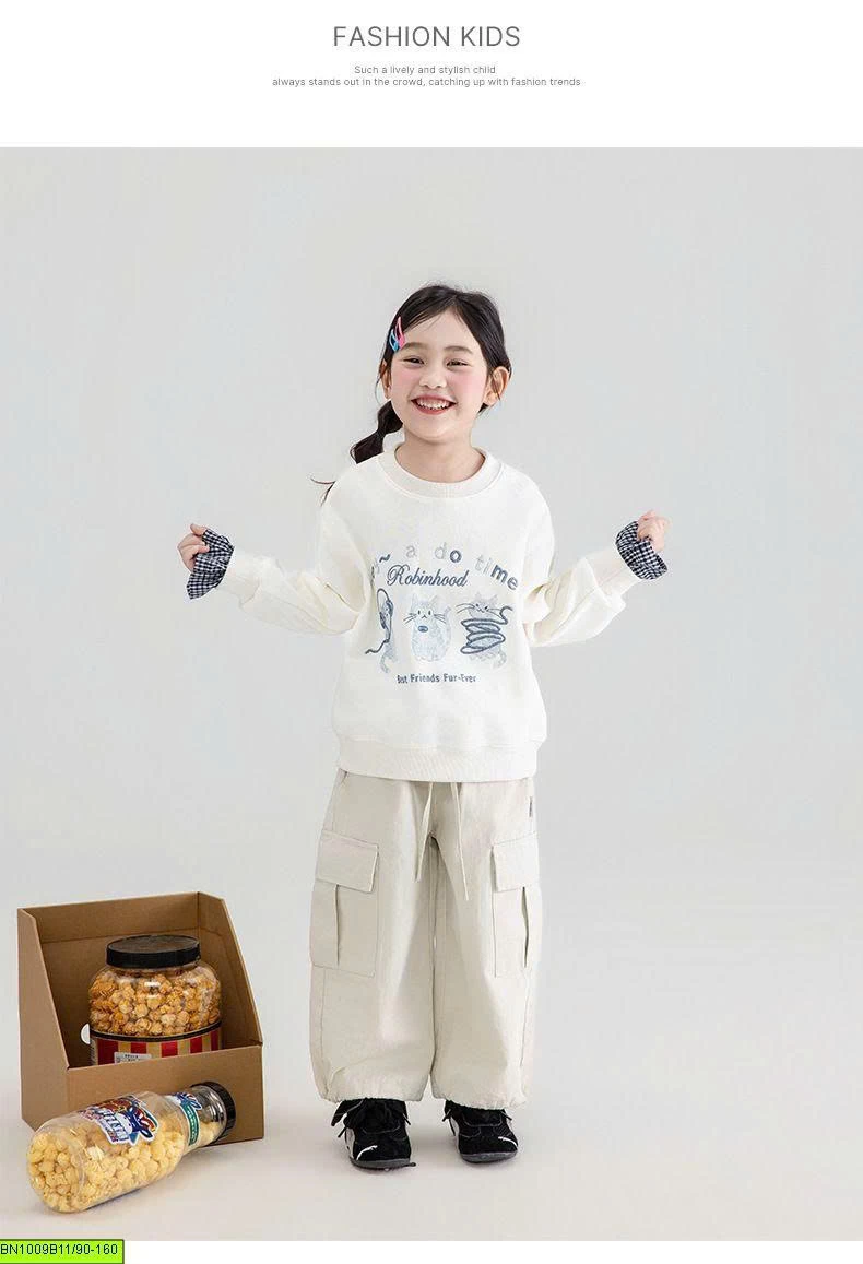 ÁO NỈ 3 CON MÈO PHỐI TAY CARO