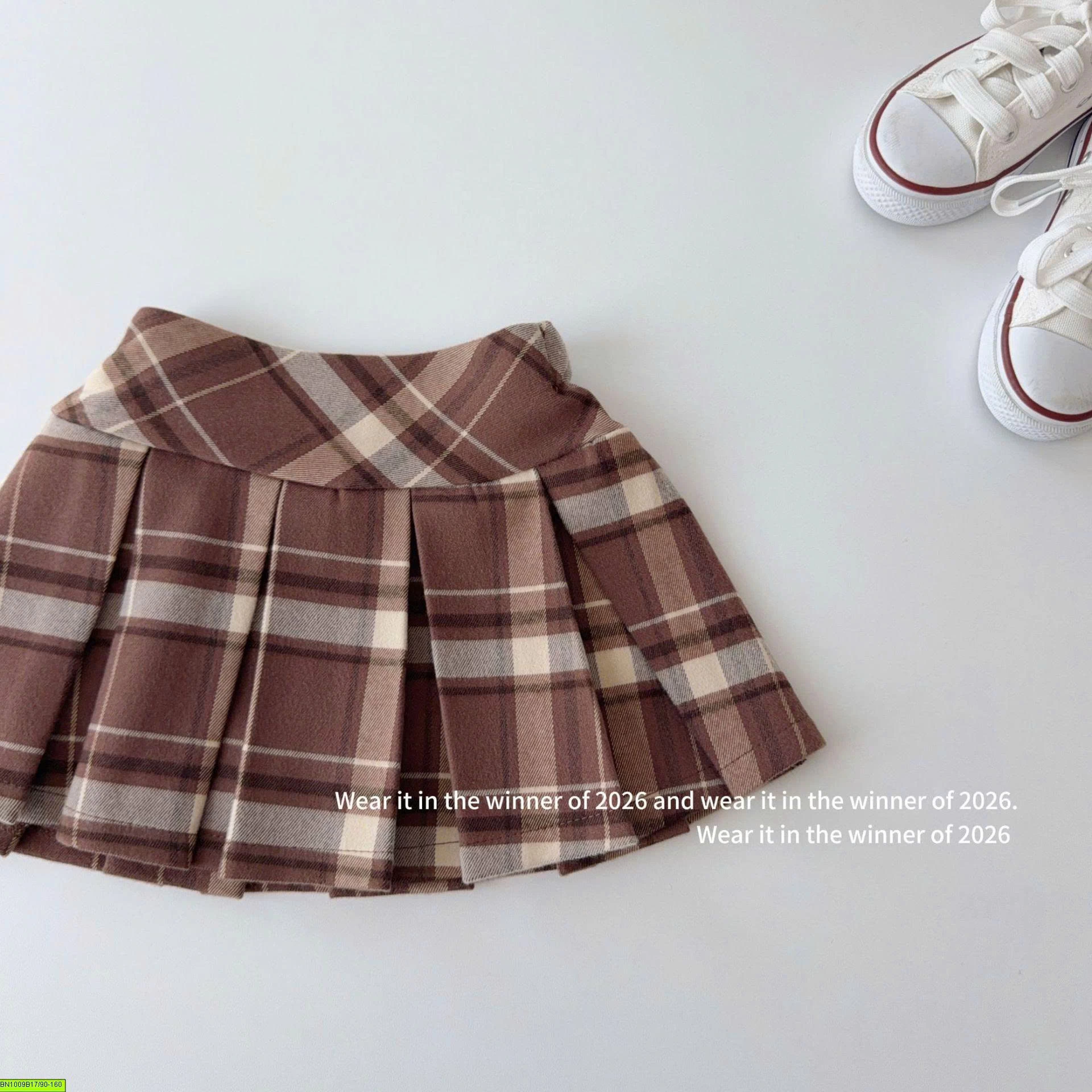 CHÂN VÁY XẾP LY CARO TQKIDS