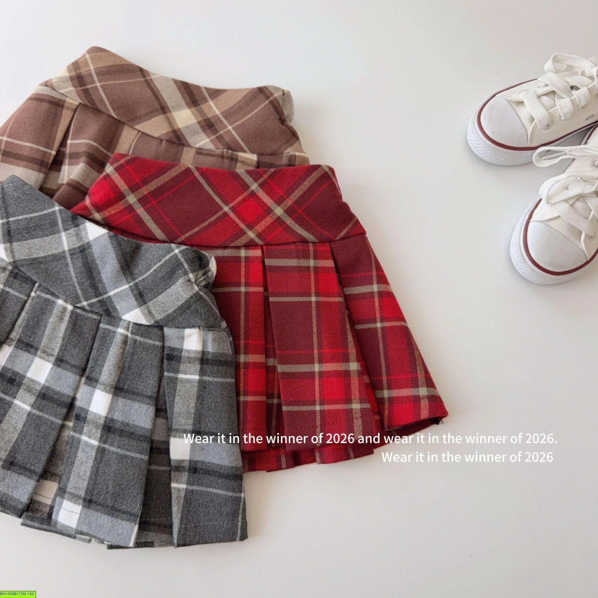 CHÂN VÁY XẾP LY CARO TQKIDS