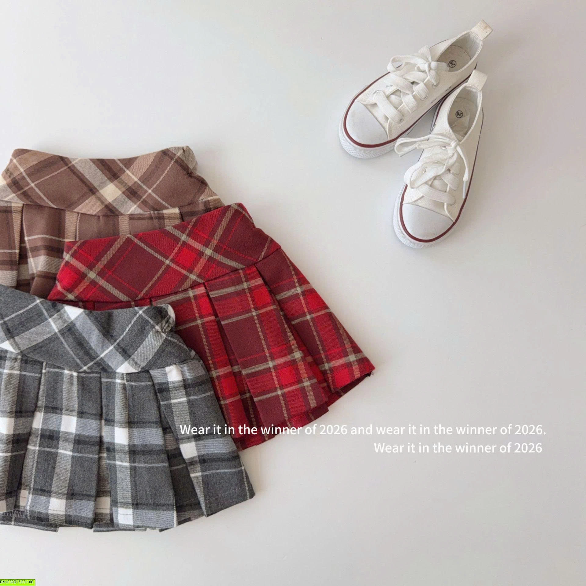 CHÂN VÁY XẾP LY CARO TQKIDS