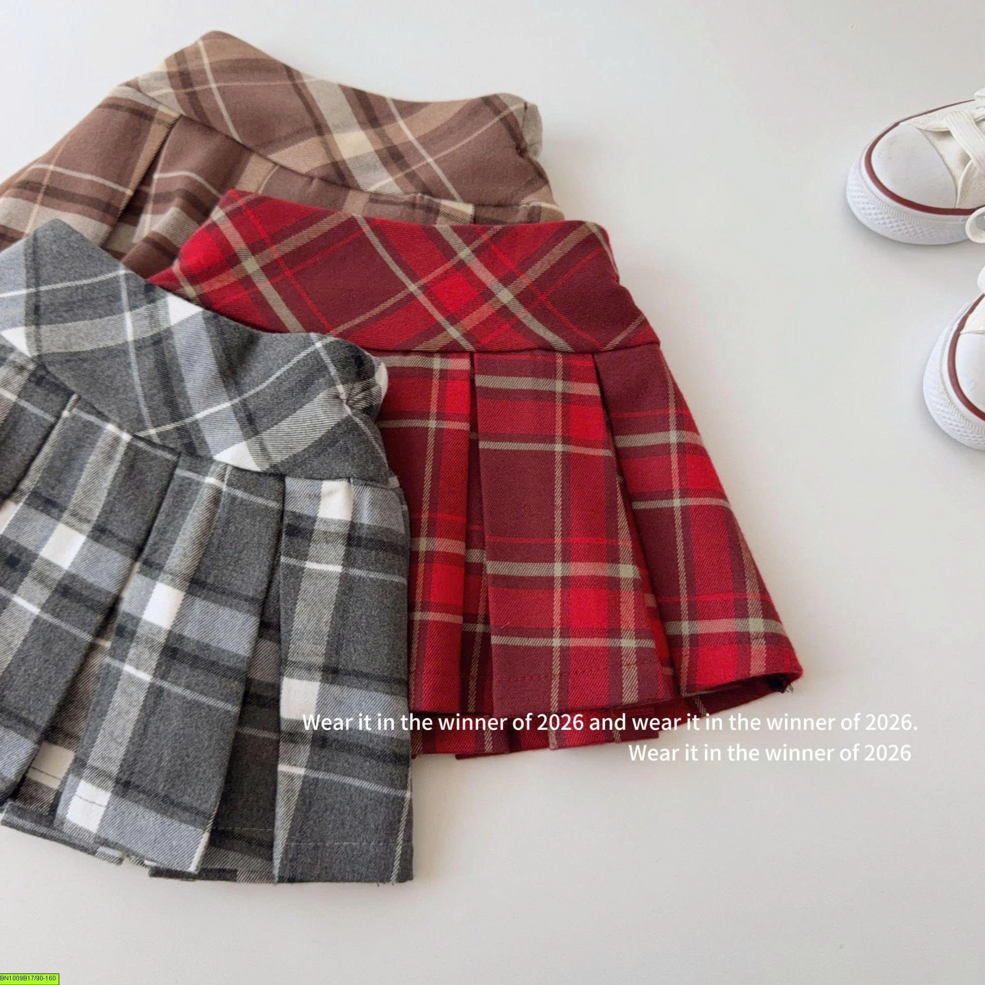 CHÂN VÁY XẾP LY CARO TQKIDS