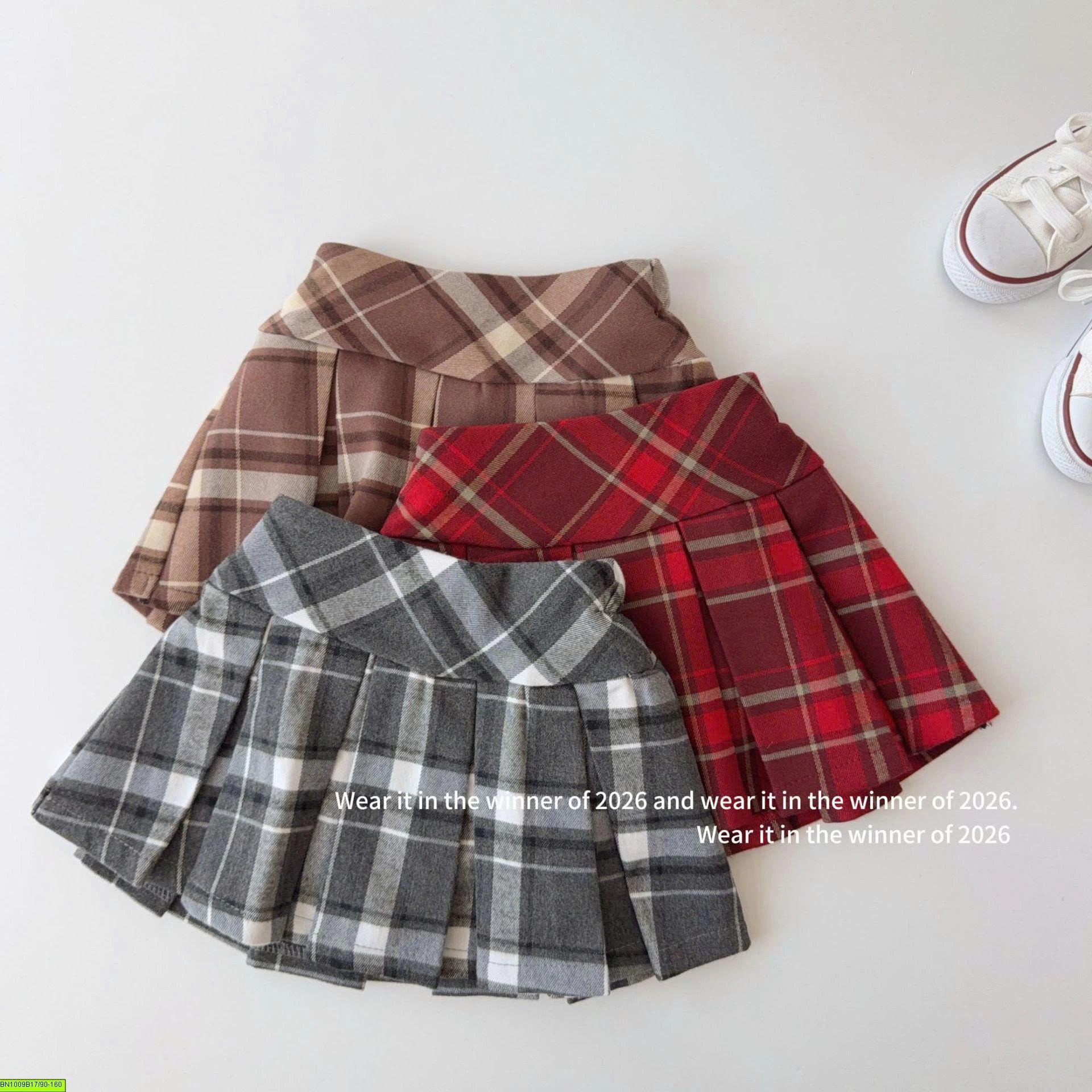 CHÂN VÁY XẾP LY CARO TQKIDS