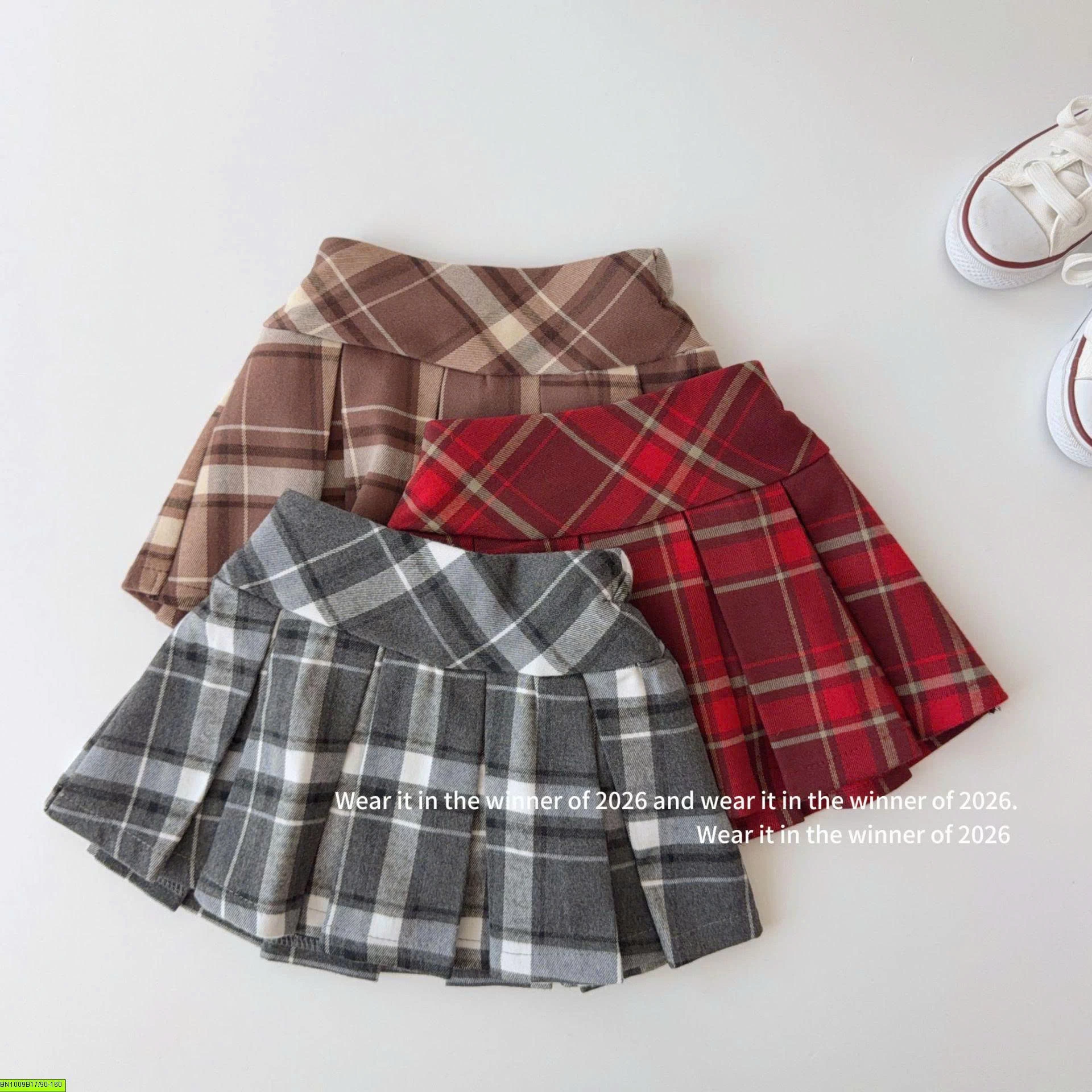 CHÂN VÁY XẾP LY CARO TQKIDS