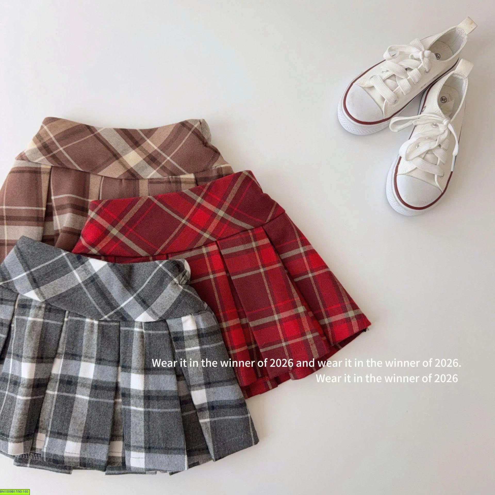 CHÂN VÁY XẾP LY CARO TQKIDS