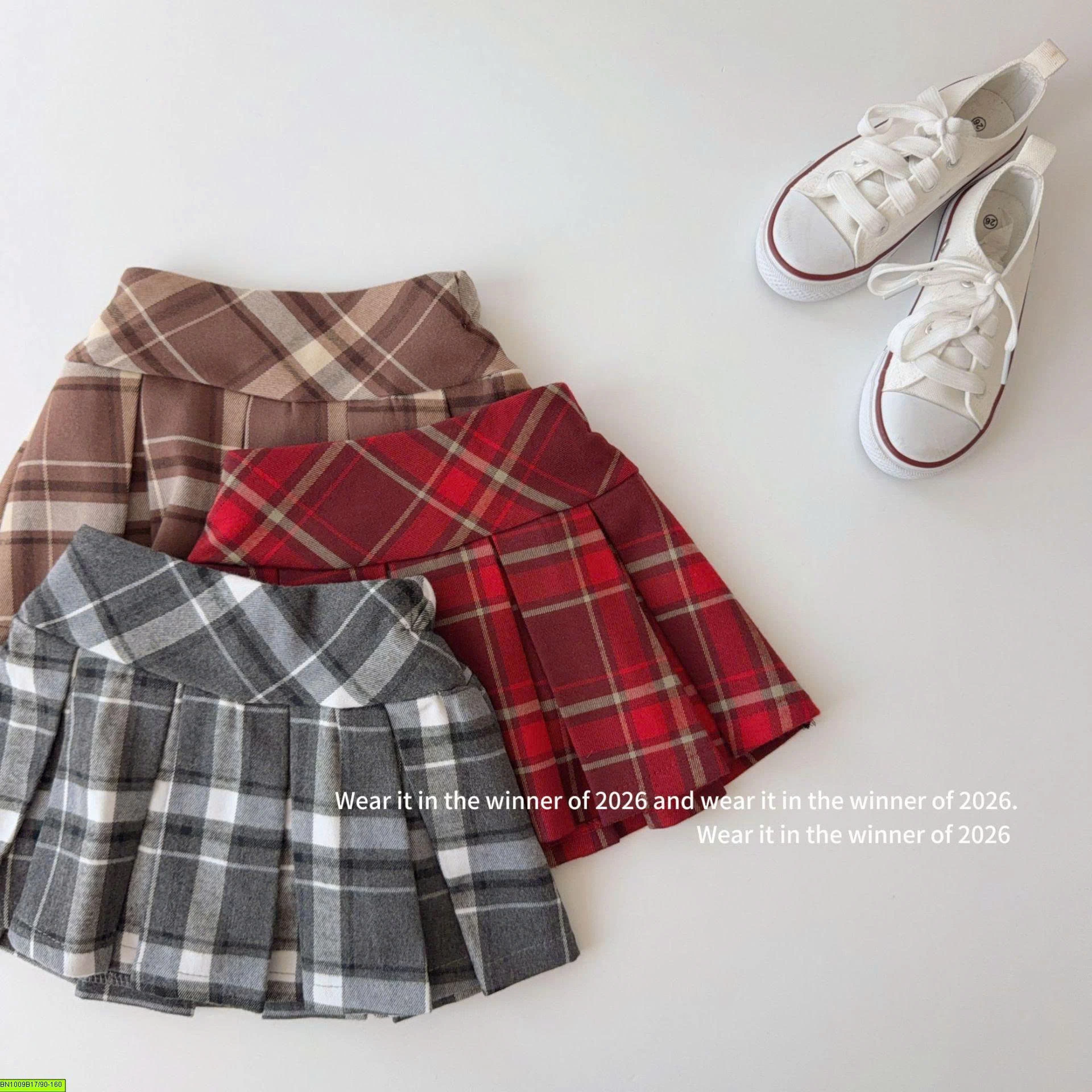 CHÂN VÁY XẾP LY CARO TQKIDS