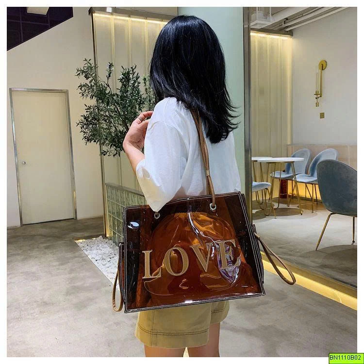 TÚI NHỰA ĐEO VAI IN CHỮ LOVE