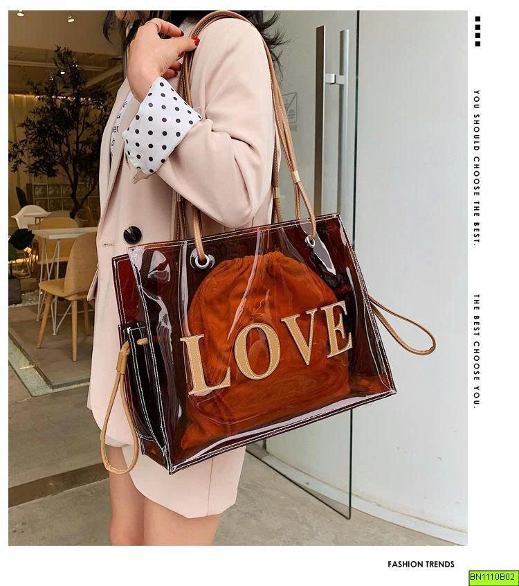TÚI NHỰA ĐEO VAI IN CHỮ LOVE