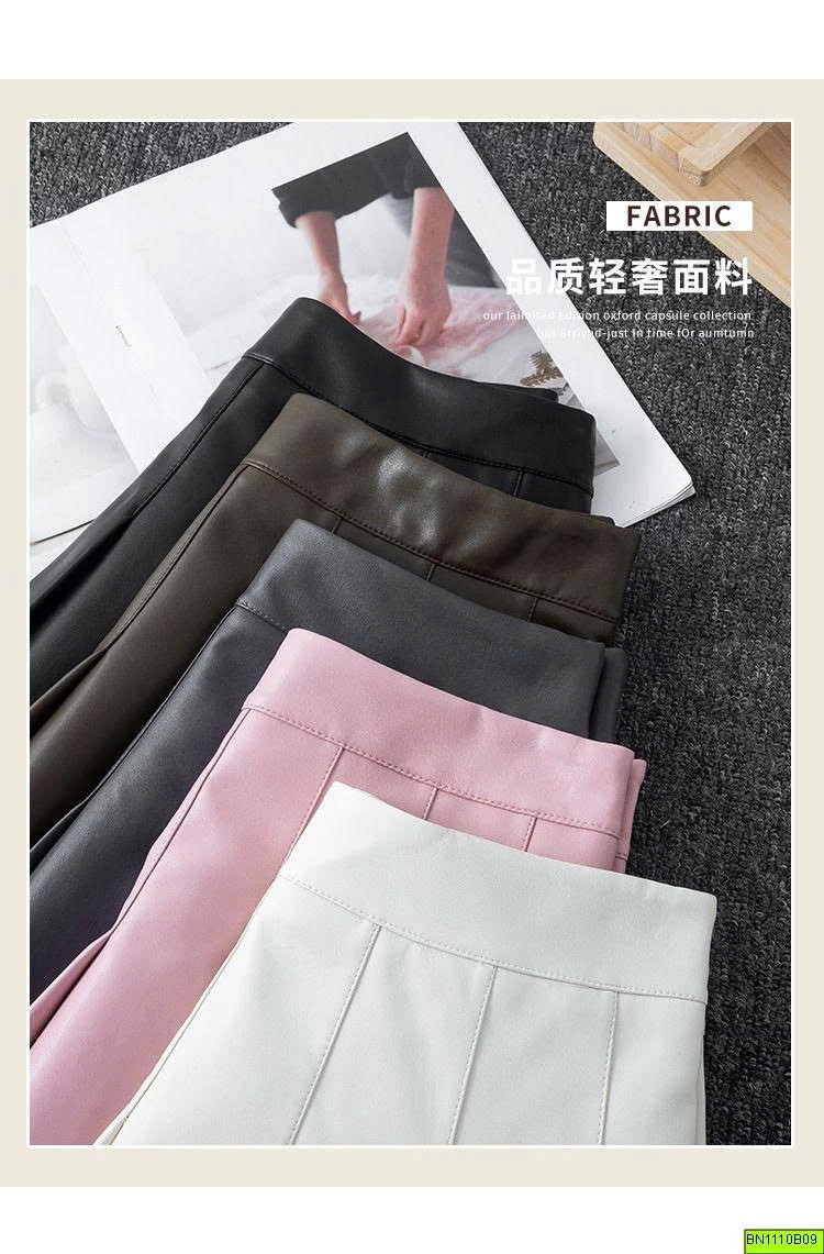 CHÂN VÁY DA XẾP LÝ DÁNG NGẮN