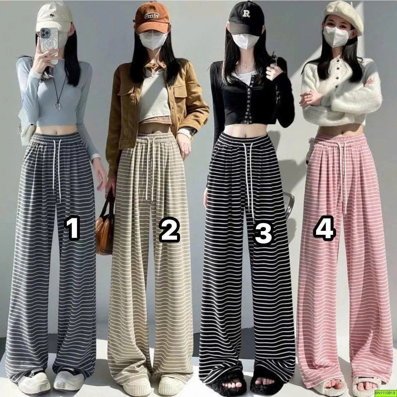QUẦN SUÔNG KẺ ỐNG RỘNG