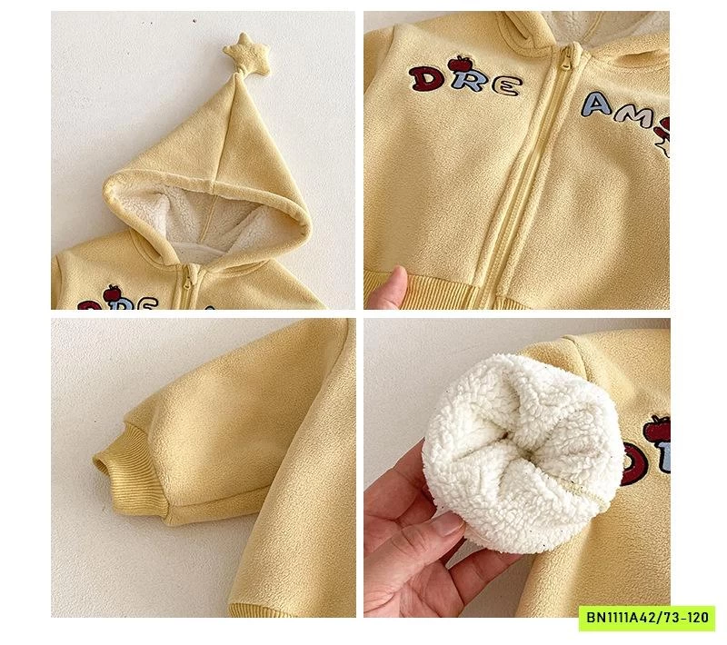 KHOÁC NỈ LÓT LÔNG CỪU THÊU CÚN