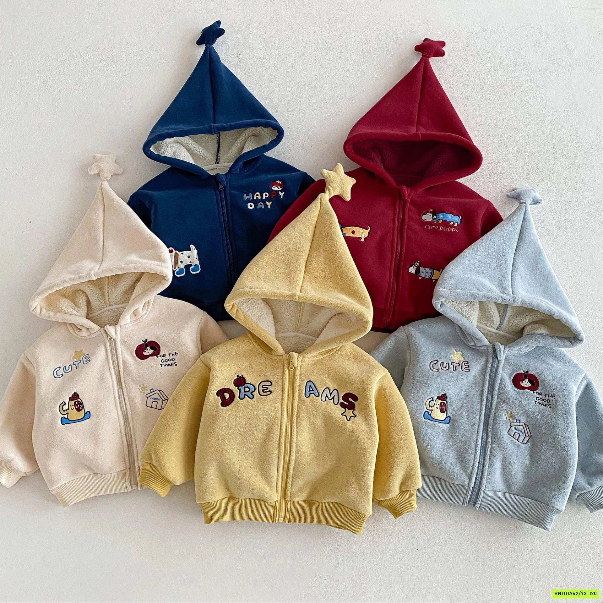 KHOÁC NỈ LÓT LÔNG CỪU THÊU CÚN