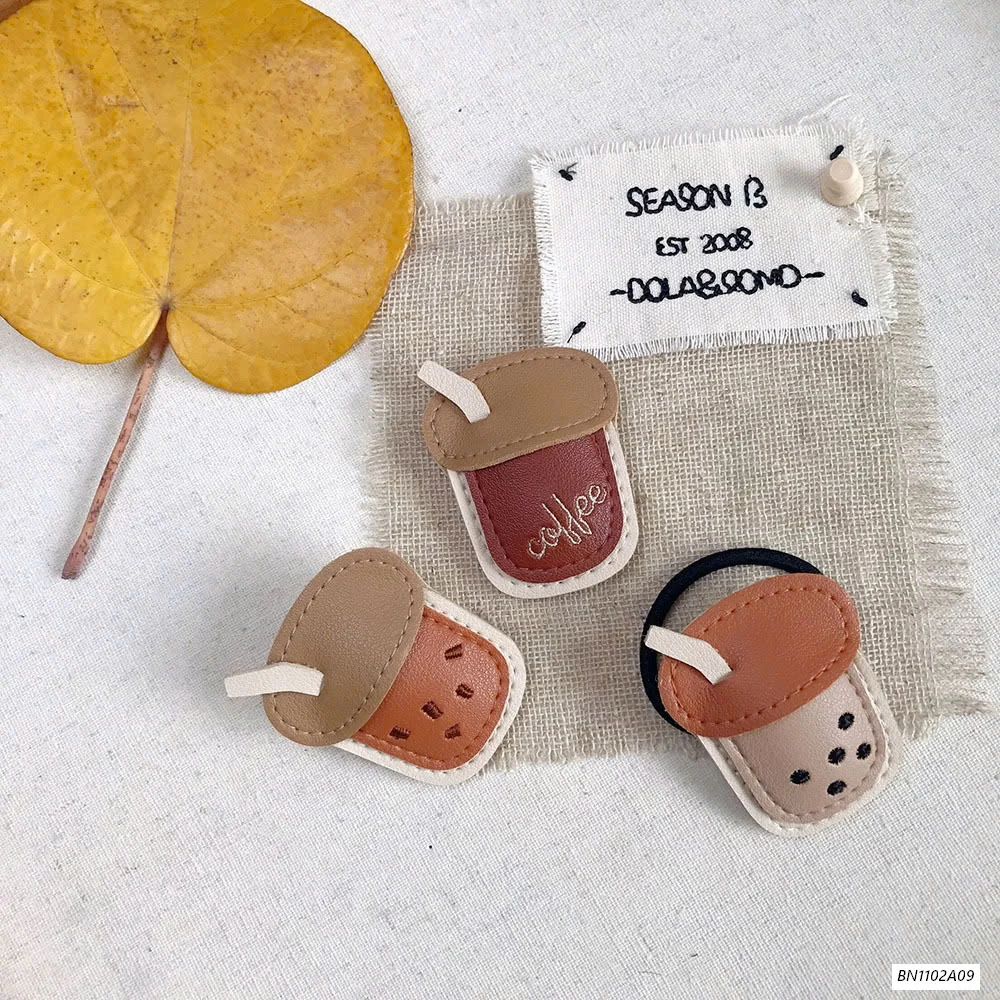 SÉT KẸP+CHUN BUỘC TÓC TRÀ SỮA