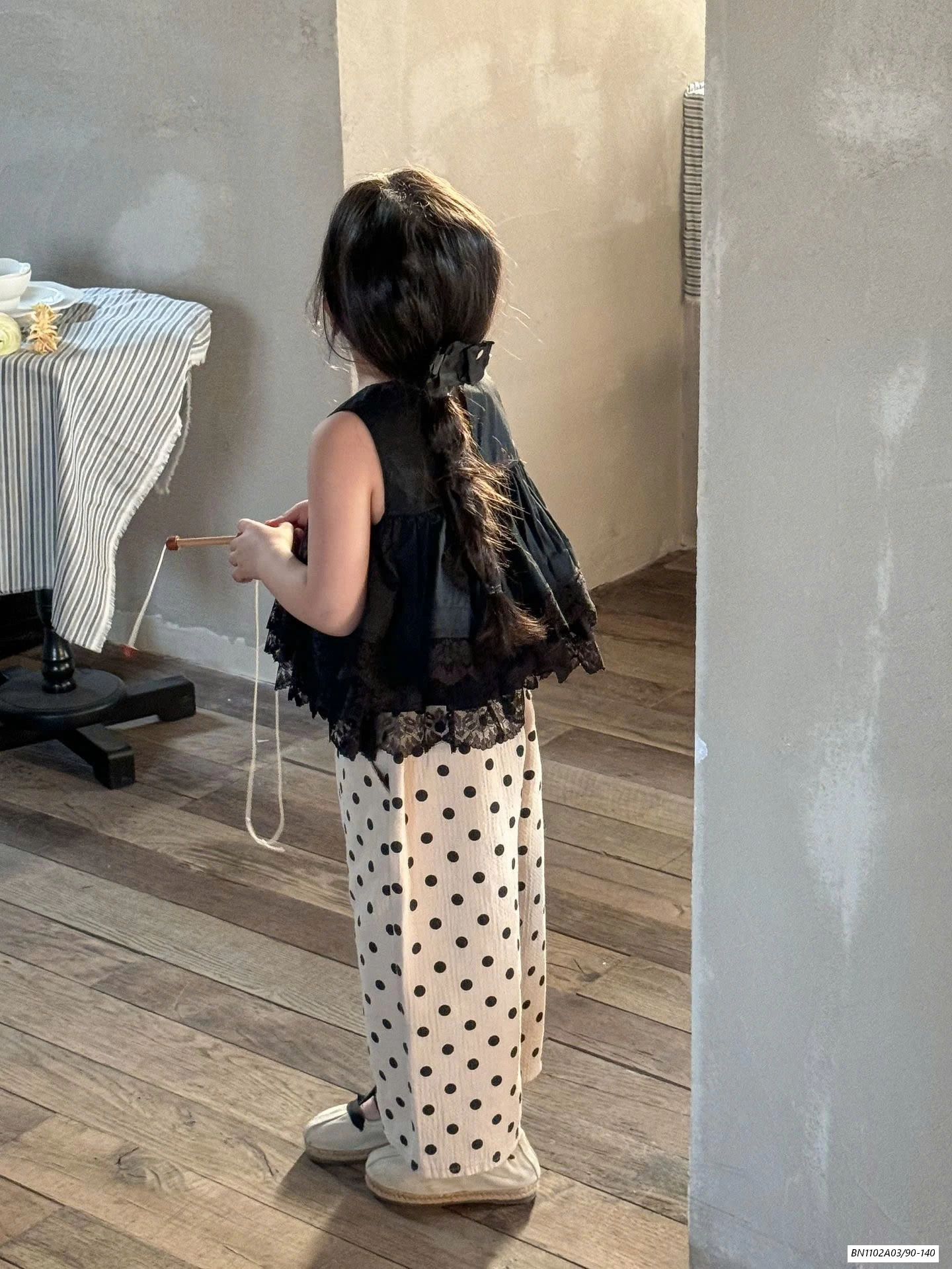 ÁO BBD MIX QUẦN SUÔNG CHẤM BI