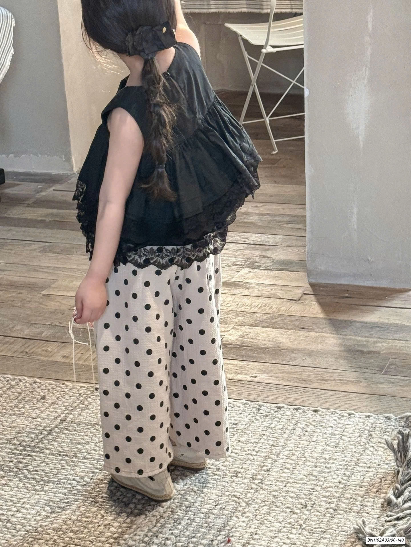 ÁO BBD MIX QUẦN SUÔNG CHẤM BI