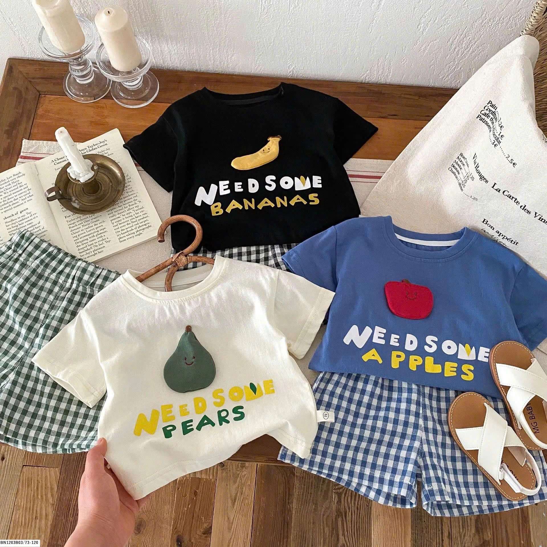 BỘ COTTON HOA QUẢ NHỈ