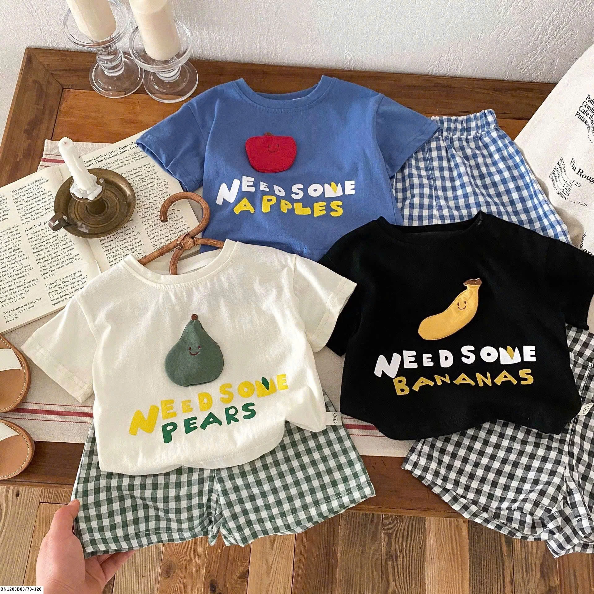 BỘ COTTON HOA QUẢ NHỈ