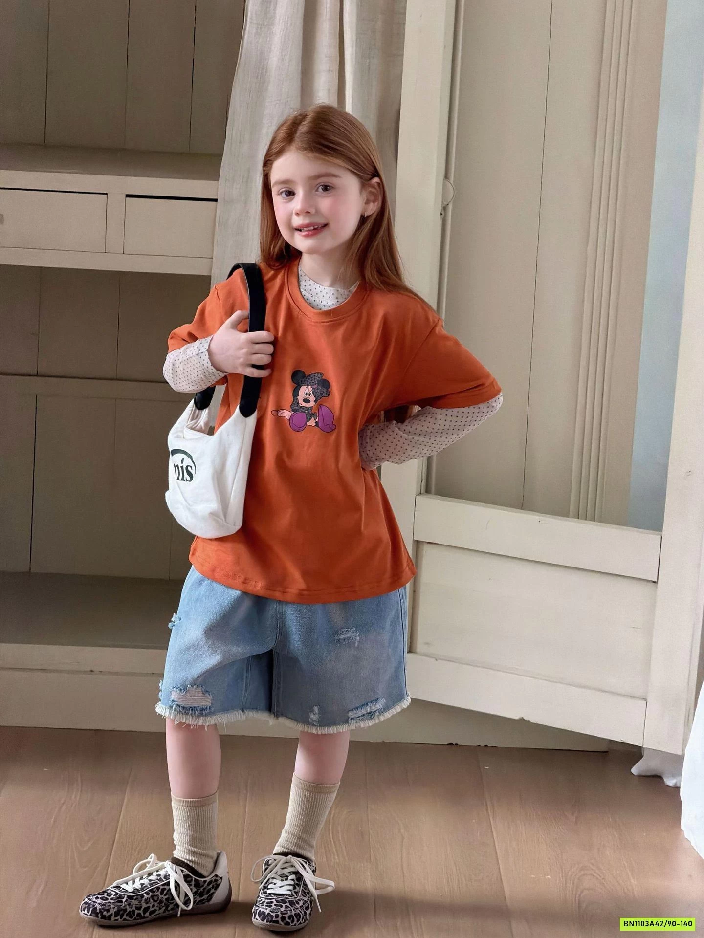 ÁO CAM MIX SHORT JEANS RÁCH