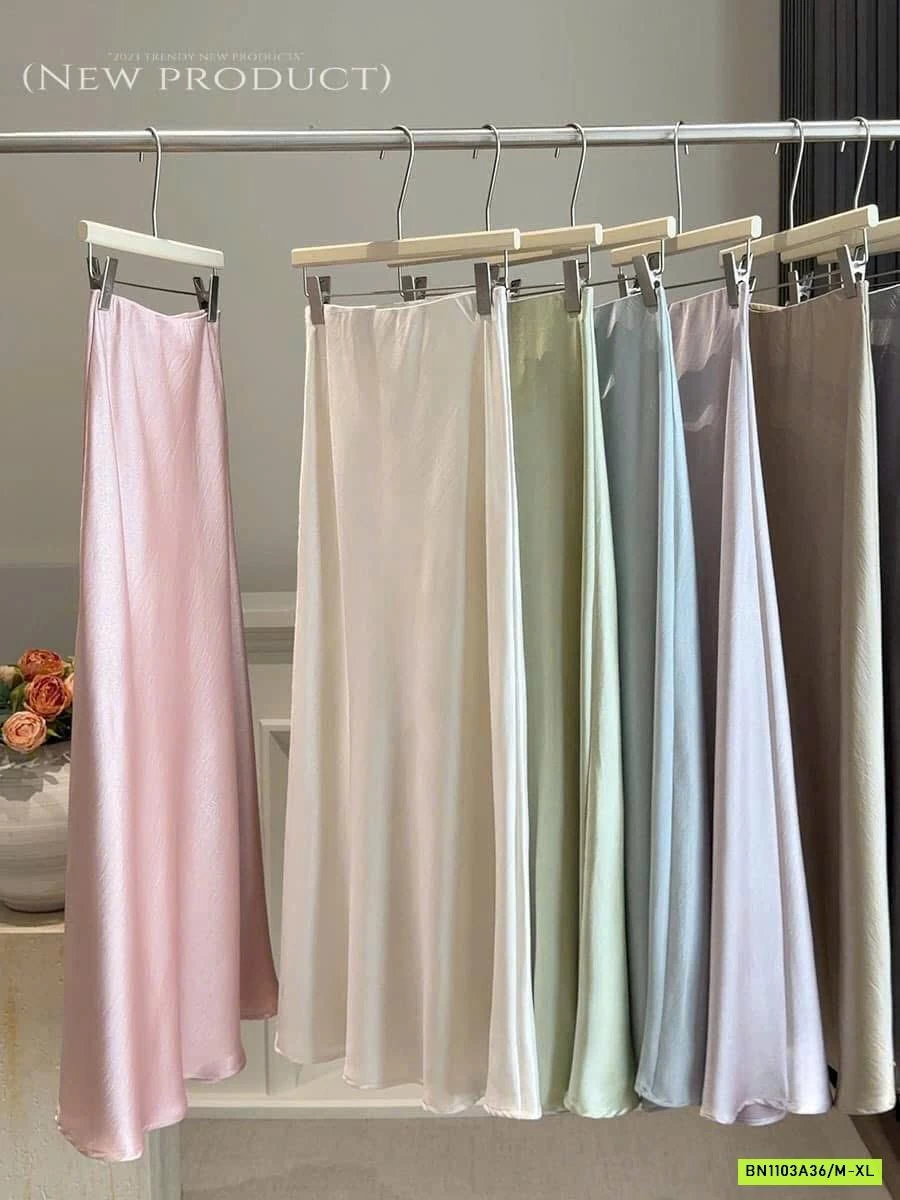 CHÂN VÁY LỤA SATIN ĐUÔI CÁ