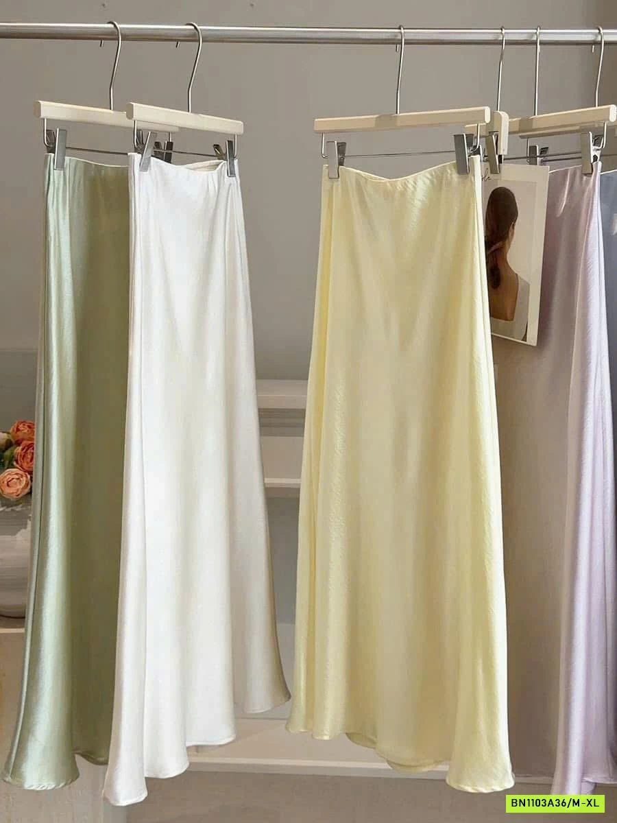 CHÂN VÁY LỤA SATIN ĐUÔI CÁ