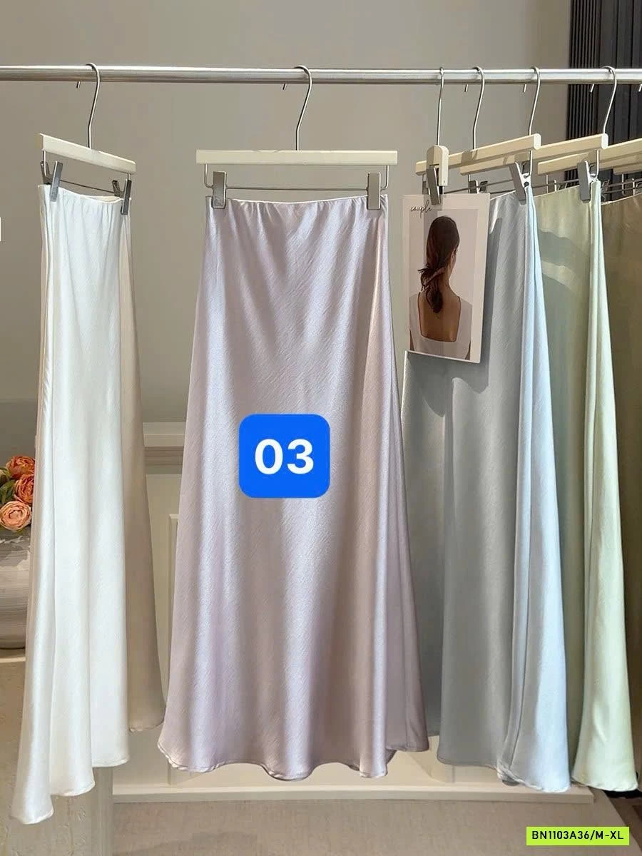 CHÂN VÁY LỤA SATIN ĐUÔI CÁ