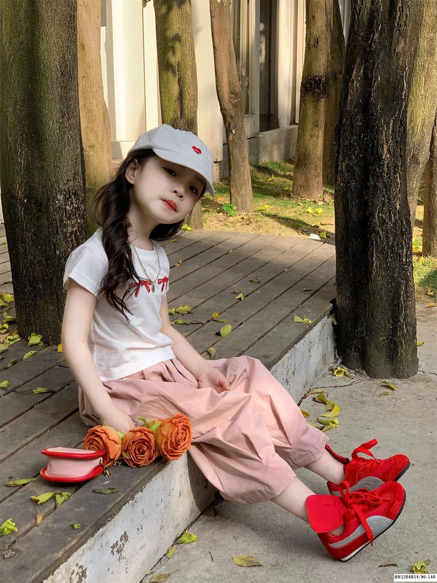 SET ÁO NƠ ĐỎ MIX QUẦN ỐNG RỘNG BG