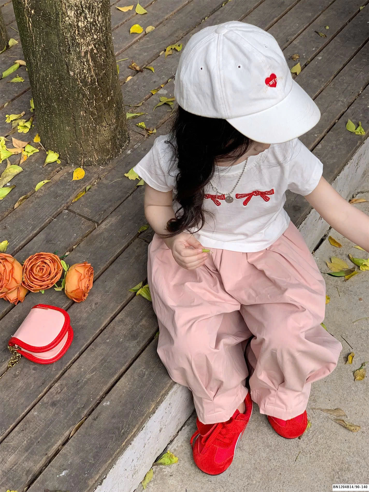 SET ÁO NƠ ĐỎ MIX QUẦN ỐNG RỘNG BG