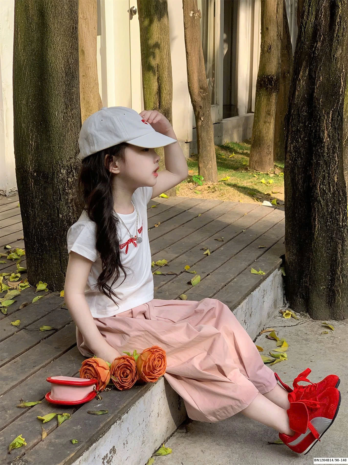 SET ÁO NƠ ĐỎ MIX QUẦN ỐNG RỘNG BG