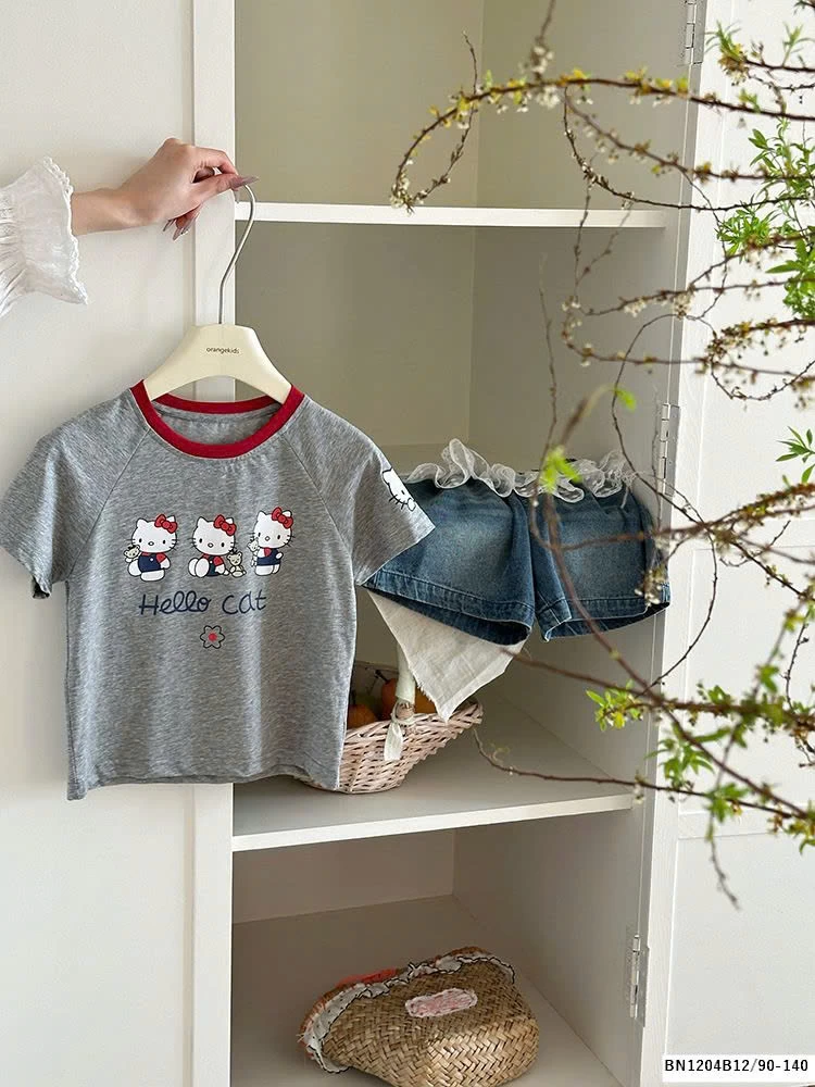 SET ÁO HELLO KITTY + SHORT JEAN PHỐI REN NINGLI