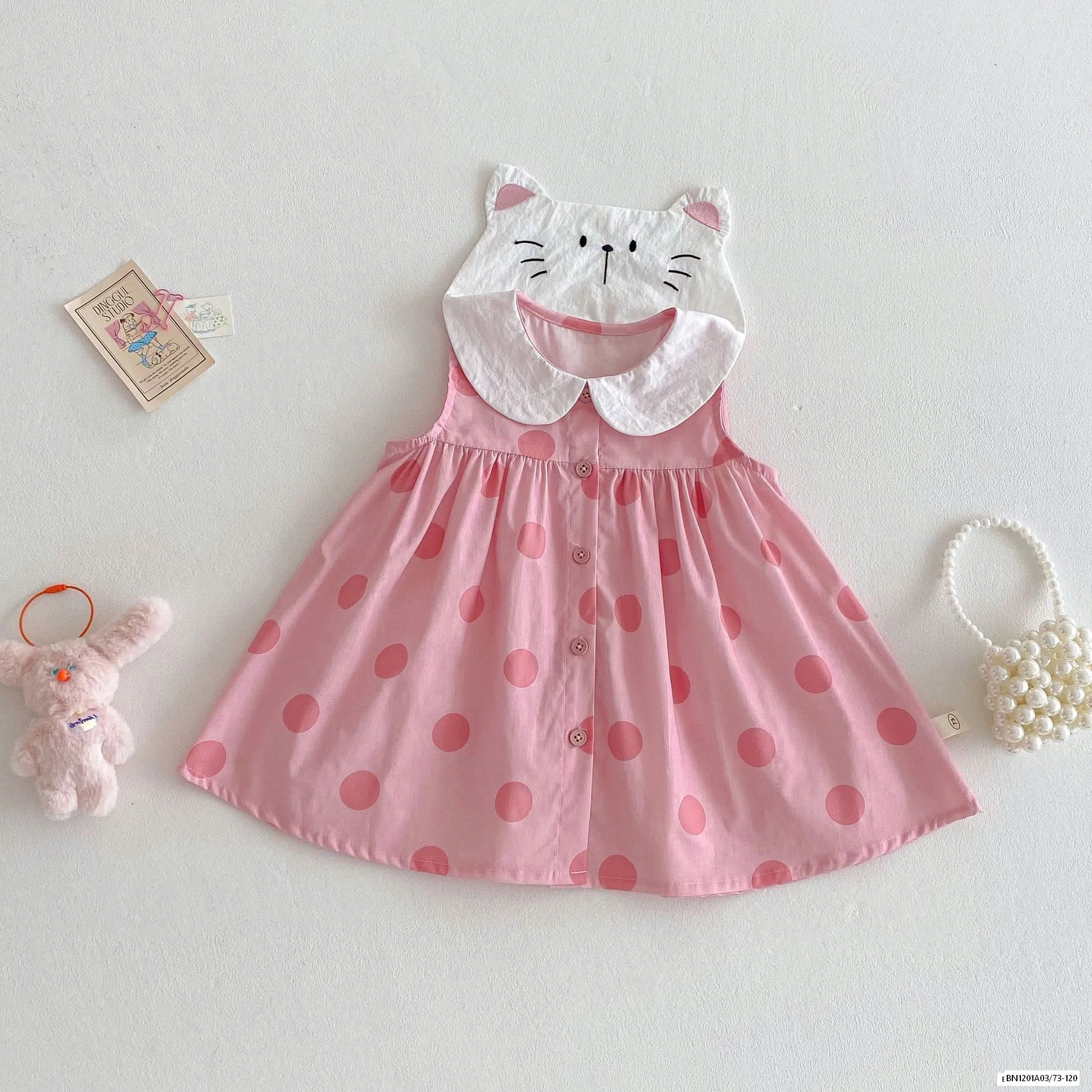 SÉT VÁY ÁO YẾM HOẠ TIẾT MÈO KUTE