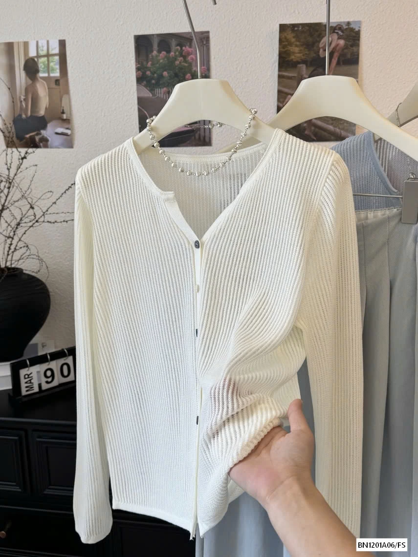 CARDIGAN MIX CV HOA DÁNG DÀI