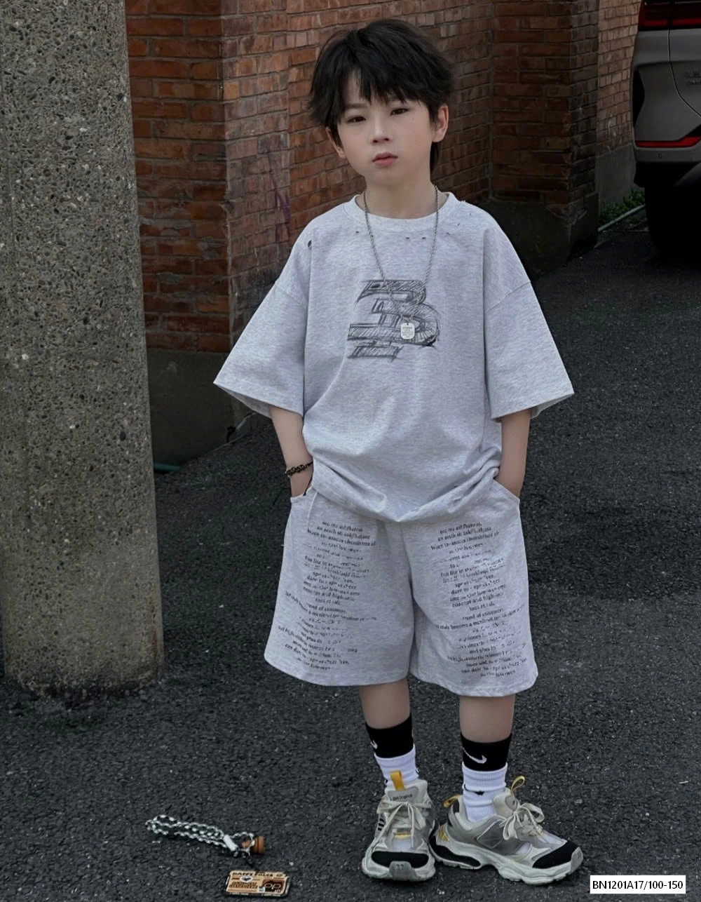 BỘ COTTON XÁM IN CHỮ