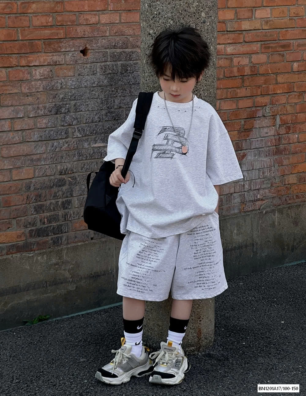 BỘ COTTON XÁM IN CHỮ