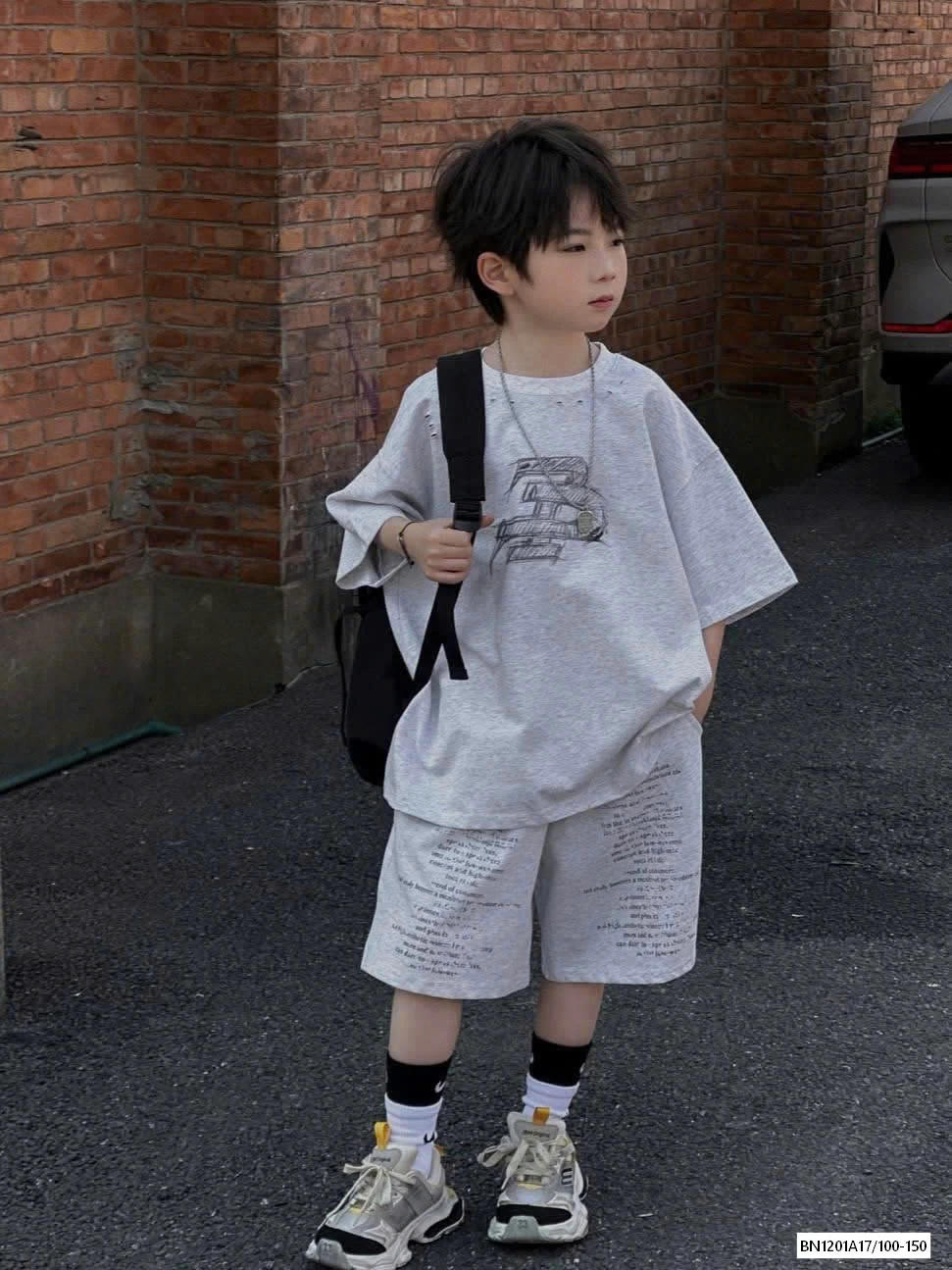 BỘ COTTON XÁM IN CHỮ