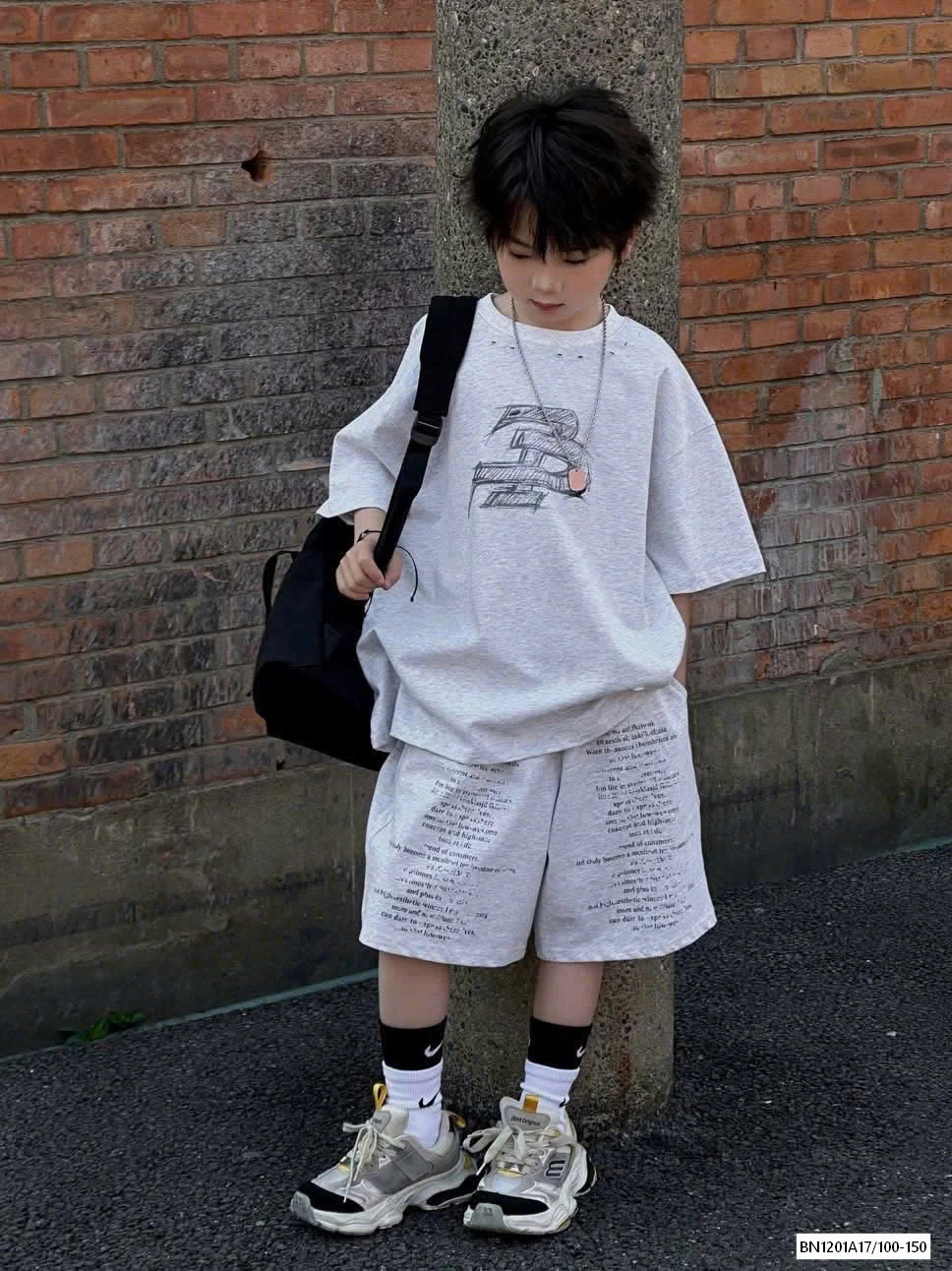 BỘ COTTON XÁM IN CHỮ