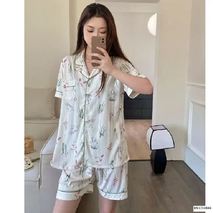 BỘ PIJAMA CỘC TAY NỮ