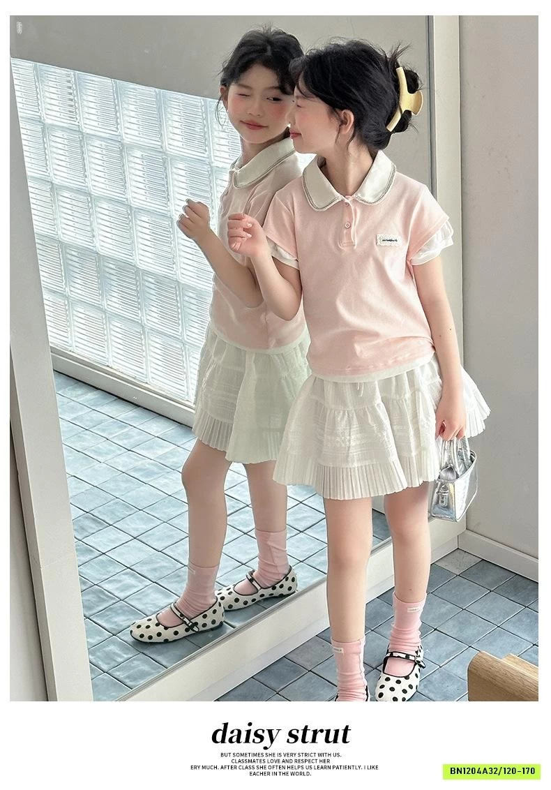 POLO HỒNG MIX CV TRẮNG