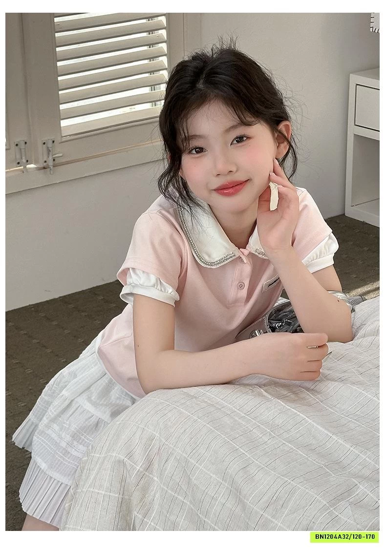 POLO HỒNG MIX CV TRẮNG