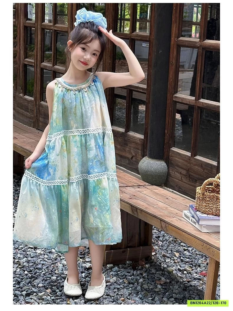 ĐẦM VOAN HOA CỔ YẾM