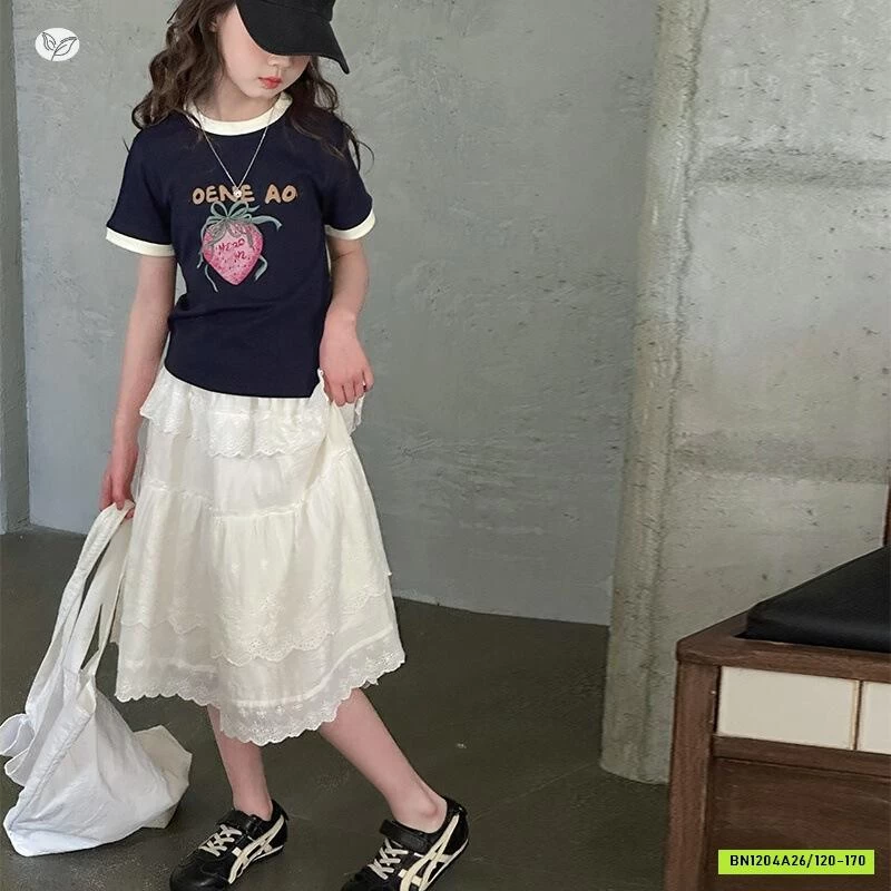 ÁO THUN DÂU TÂY PHỐI VIỀN TAY