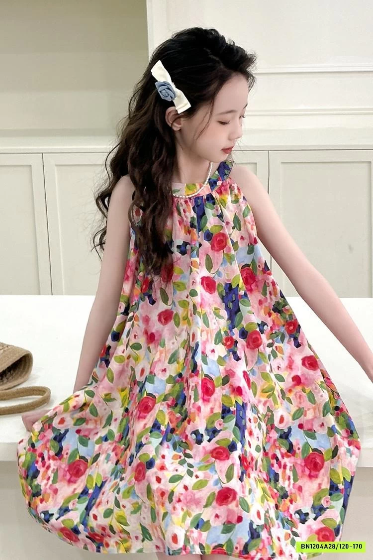 ĐẦM MAXI HOA CỔ YẾM