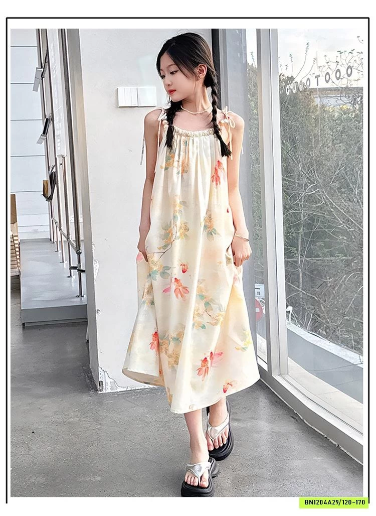 ĐẦM 2 DÂY KEM HOA NHÍ