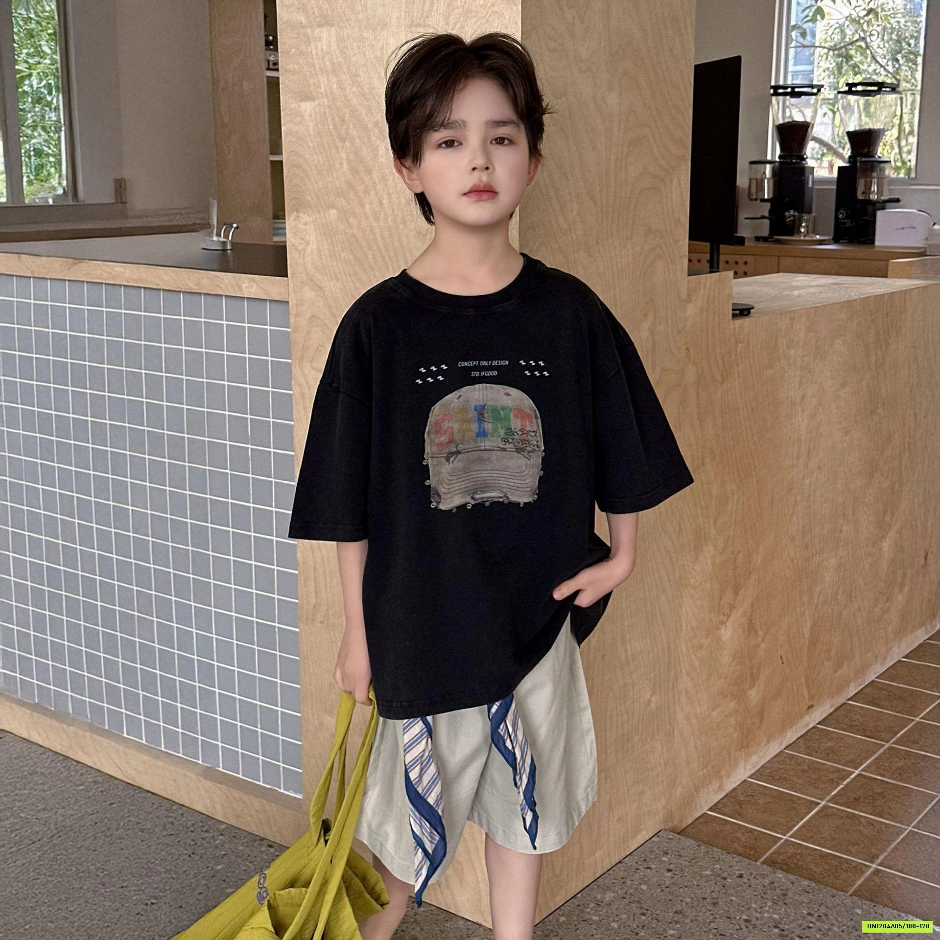 ÁO THUN IN MŨ KẾT ĐEN NGẦU