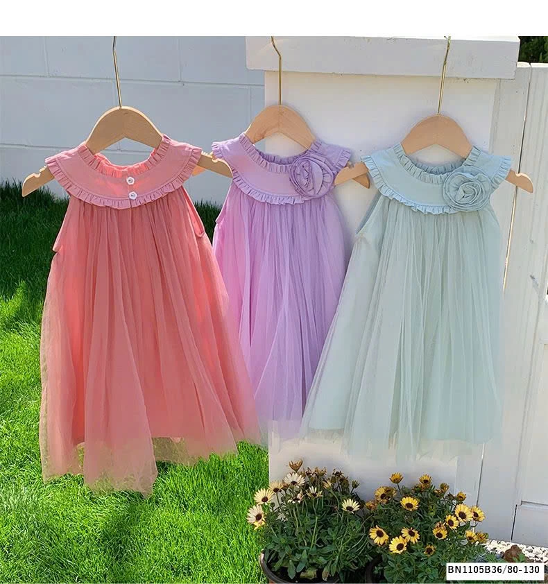 VÁY CÔNG CHÚA CỔ BÈO HOA NỔI BG